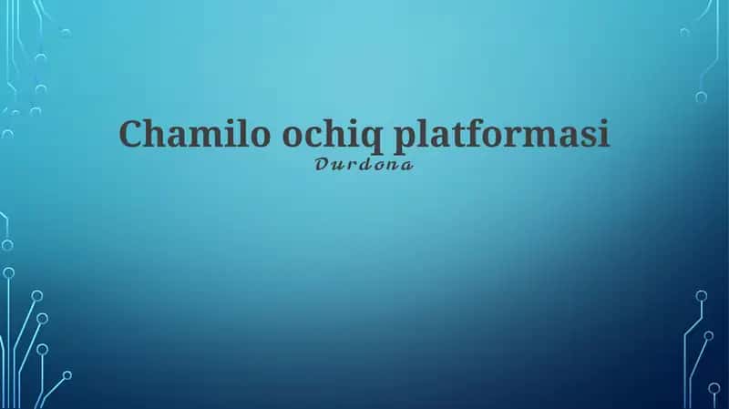Chamilo ochiq platformasi 1