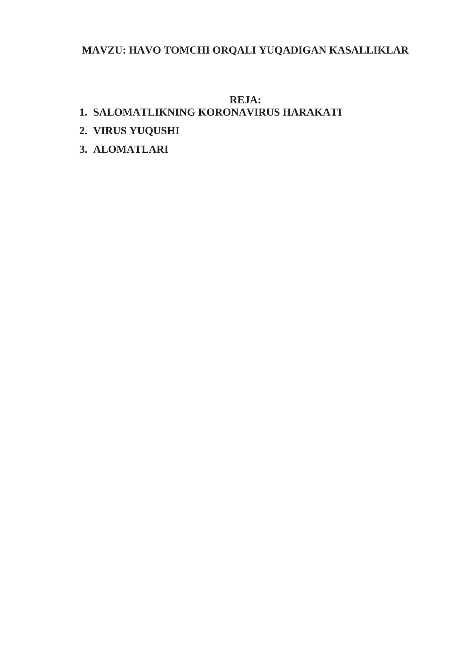 HAVO TOMCHI ORQALI YUQADIGAN KASALLIKLAR 1