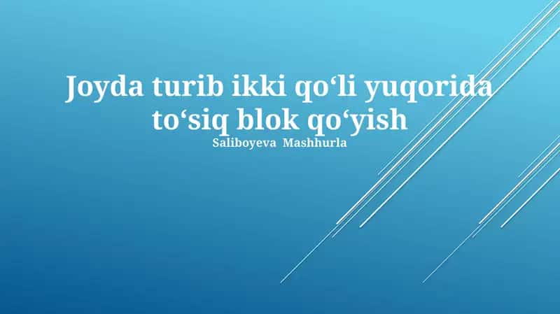 Trenirovka mashqlari 1