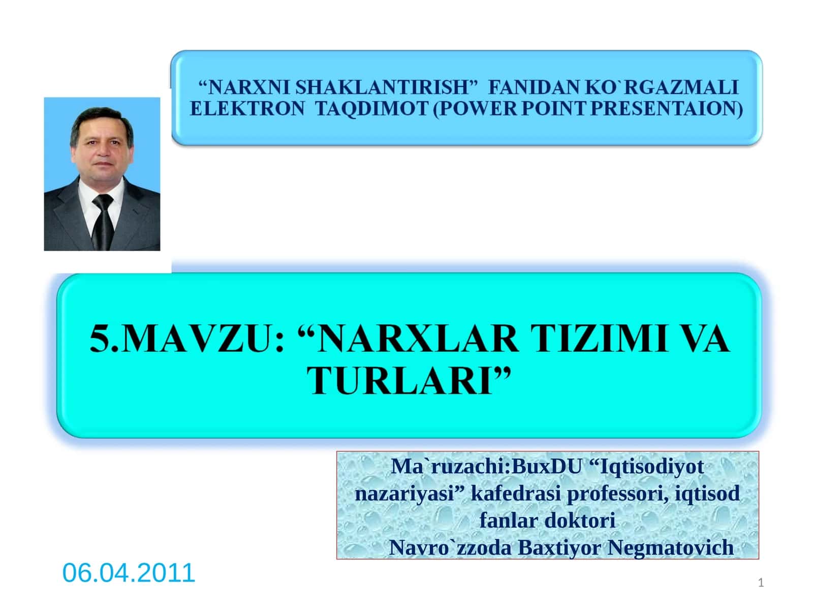 NARXLAR TIZIMI 1