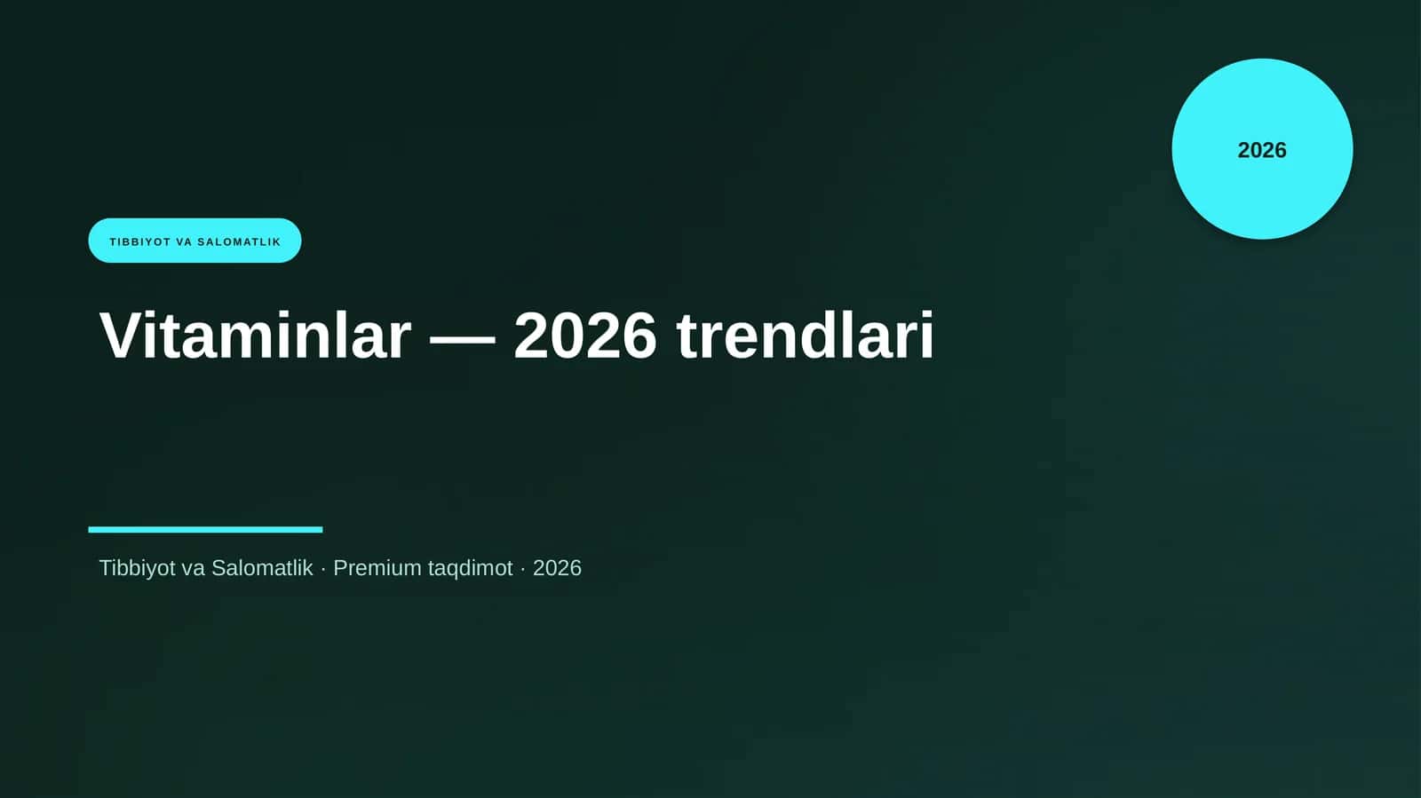 Vitaminlar - 2026 trendlari 1
