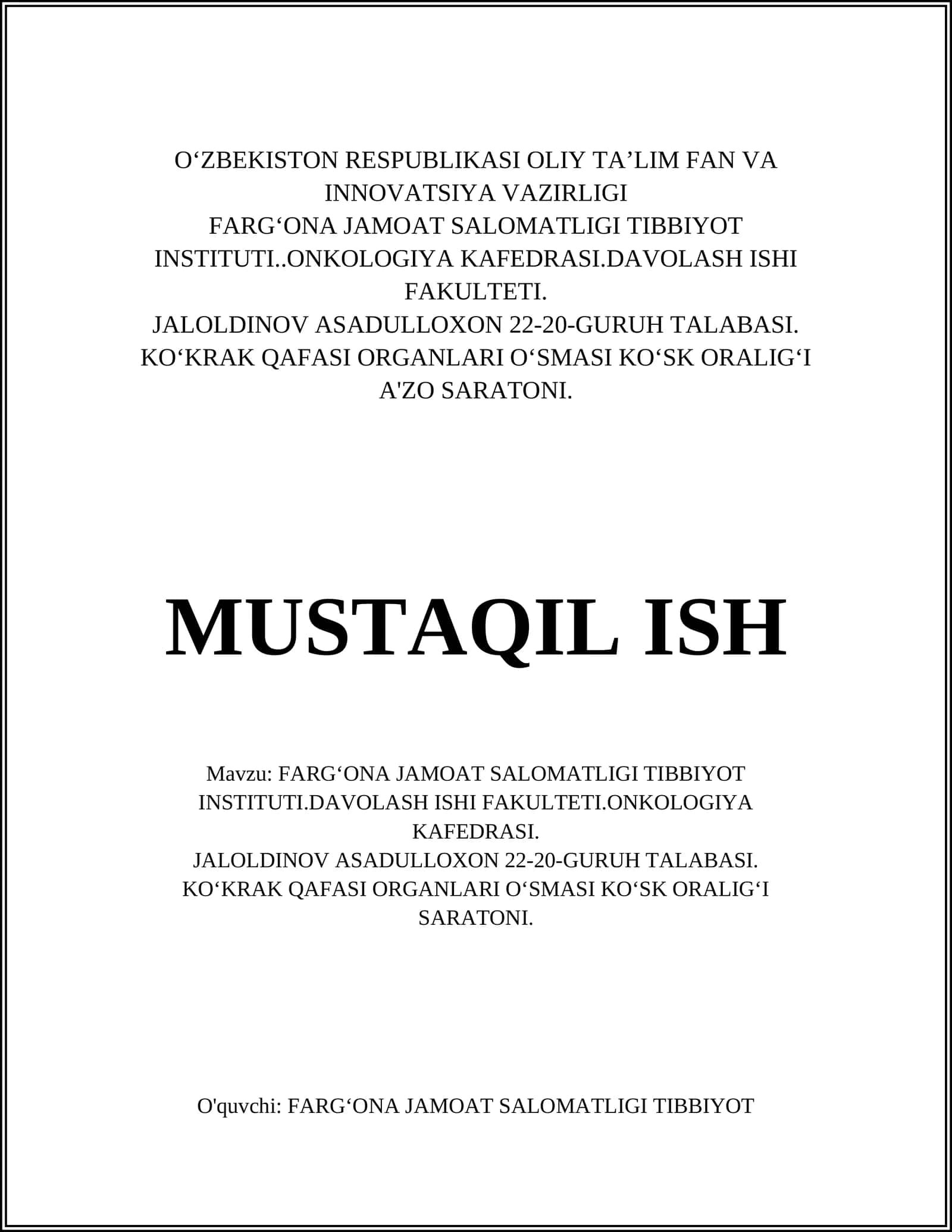 Ko‘ks oralig‘i saratoni anatomiyasi 1