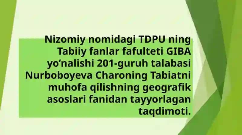 Tabiatdan foydalanishning geografik asoslari fanining nazariy asoslari.