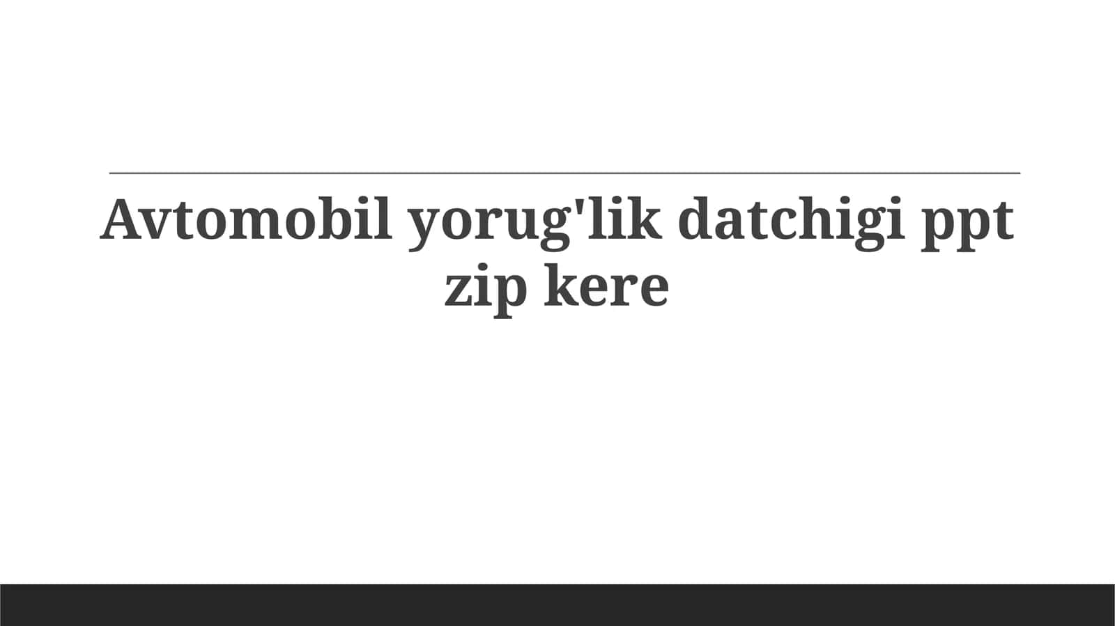 Avtomobil Yorug'lik Sensorlari 1