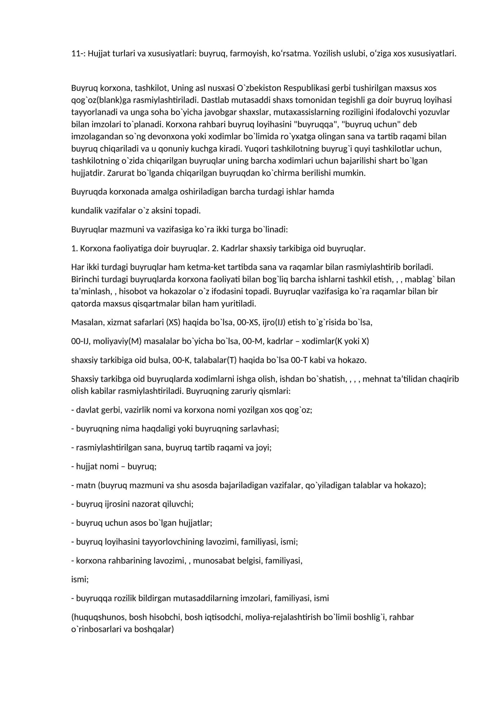 Buyruq tuzilishi 1