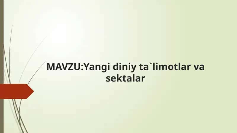 yangi diniy sektalar 1