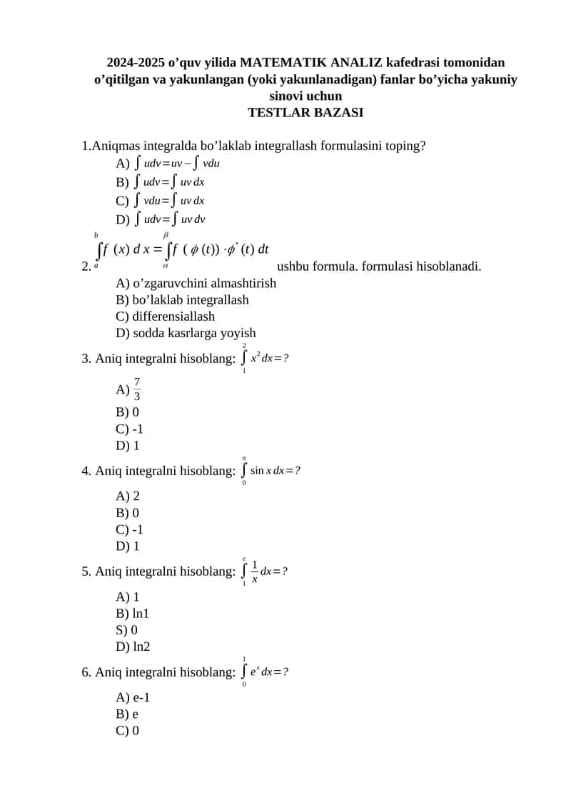 oliy matematikadan 500 talik test 1