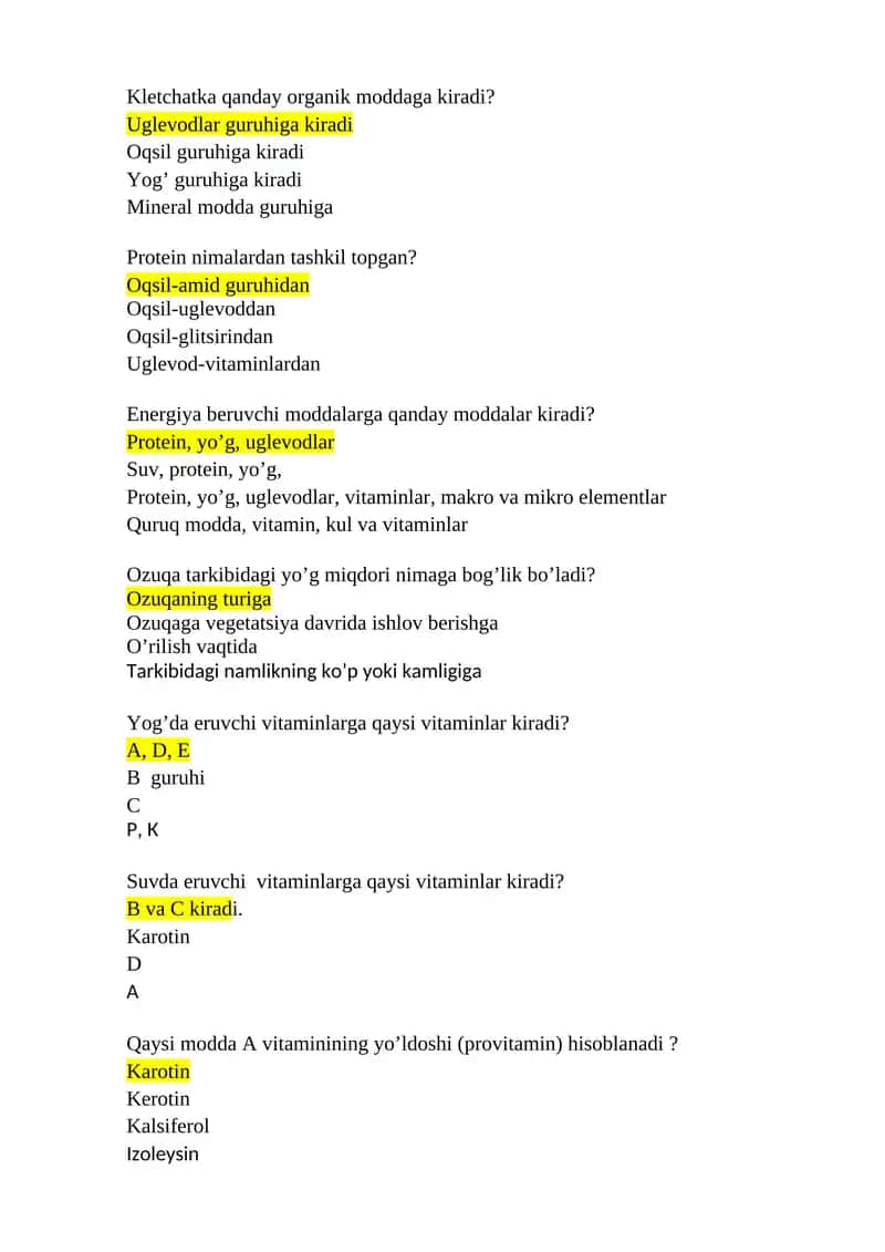 Kletchatka qanday organik moddaga kiradi? 1