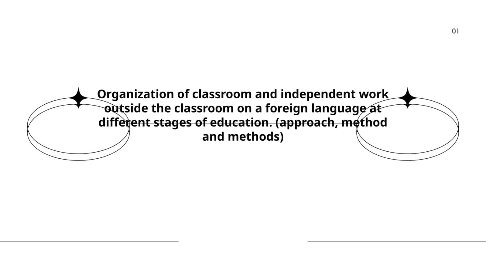 Organization of classroom and independent work outside the classroom on a foreign language at different stages of education. (approach, method and methods) 1