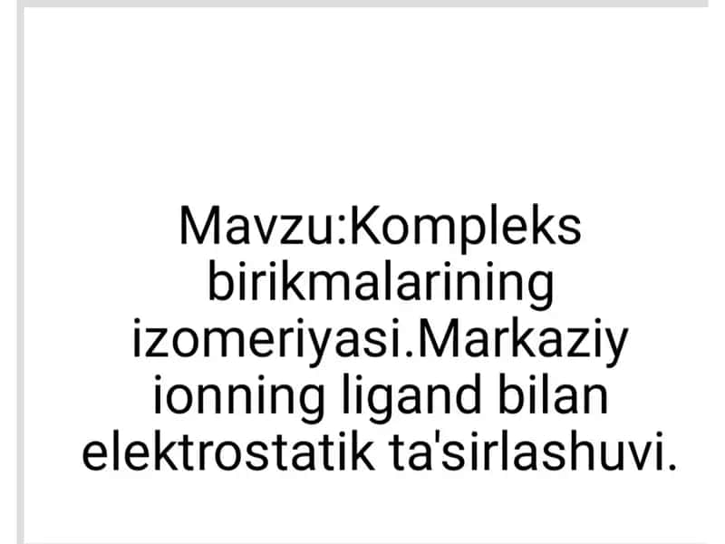 Kompleks birikmalar 1