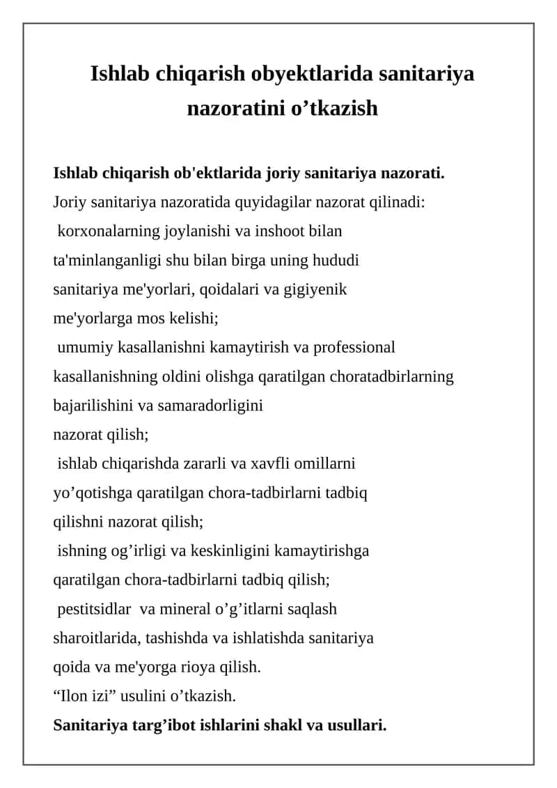 Joriy sanitariya nazorati 1