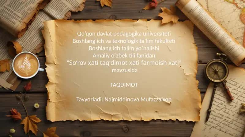 Soʻrov xati tagʻdimot xati farmoish xati 1