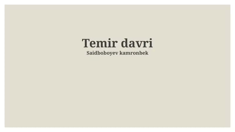 Temir davri 1