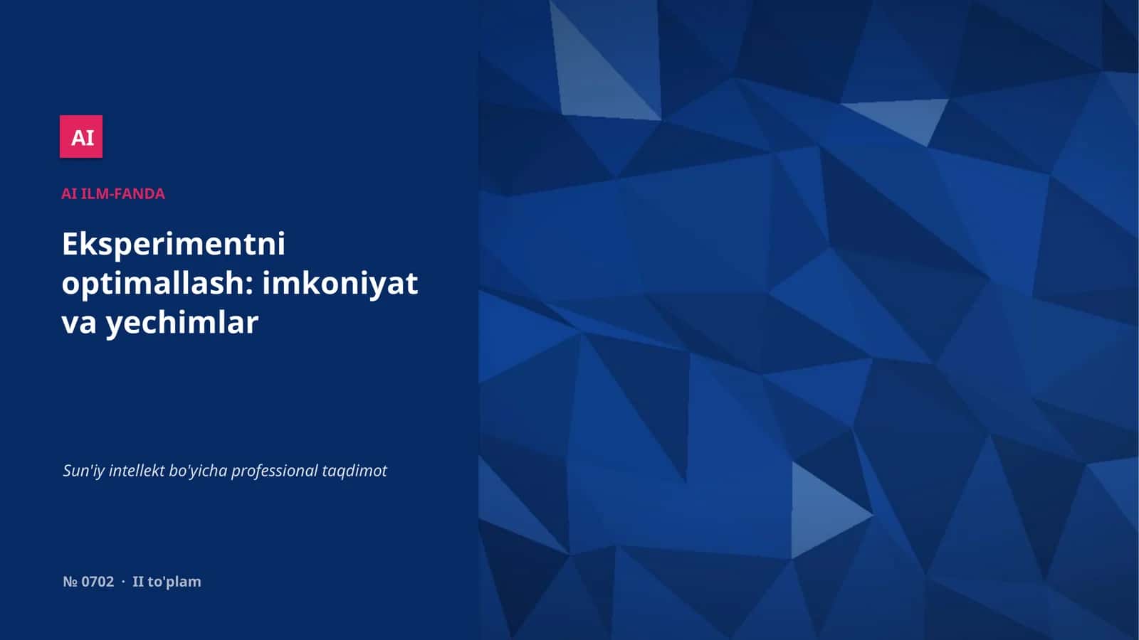 Sun'iy intellekt bo'yicha professional taqdimot 1
