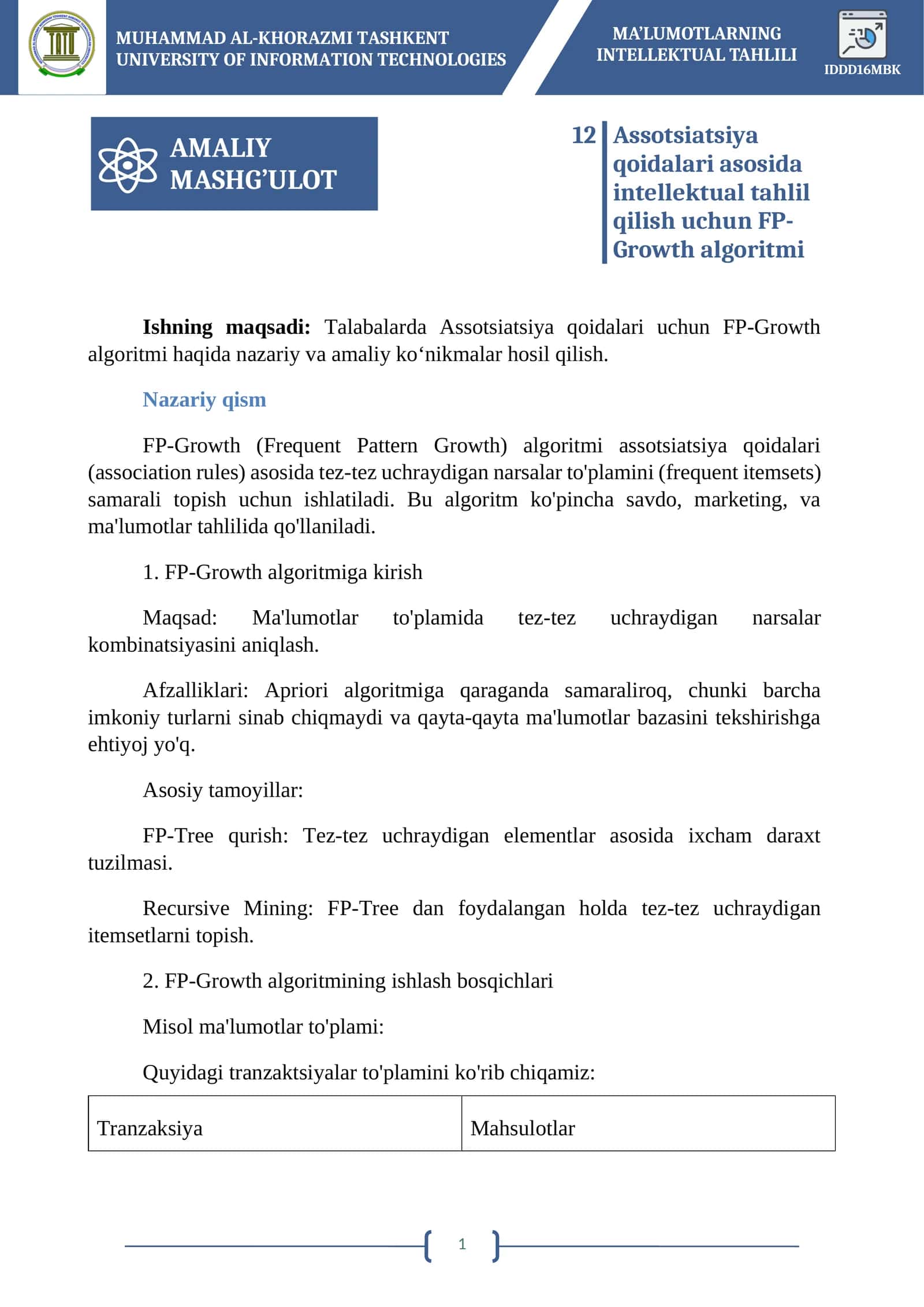 MA’LUMOTLARNING INTELLEKTUAL TAHLILI 1
