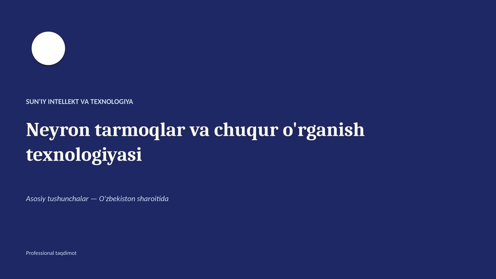SUN'IY INTELLEKT VA TEXNOLOGIYA 1
