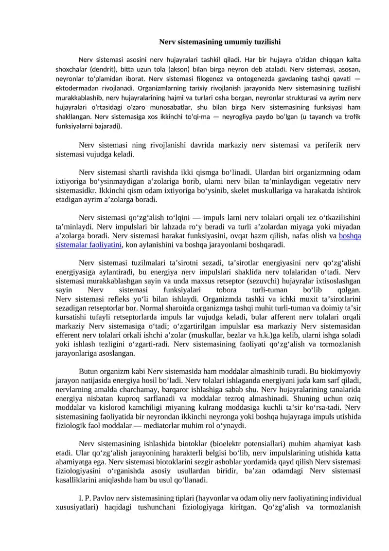 Nerv sistemasi 1