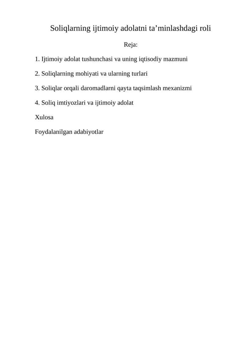 Ijtimoiy adolatni ta’minlashdagi roli 1