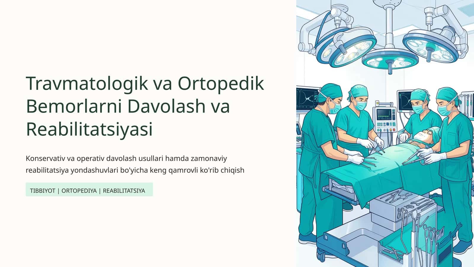 Travmatologik va Ortopedik Bemorlarni Davolash va Reabilitatsiyasi 1