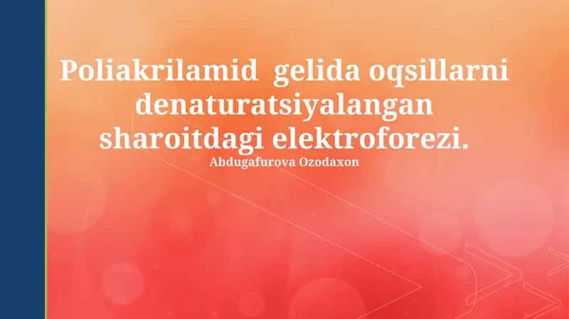 SDS-PAGE amaliyoti: tayyorlash, yugurish va bo'yash 1