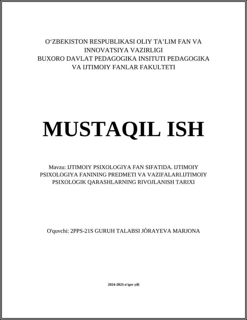 IJTIMOIY PSIXOLOGIYA 1