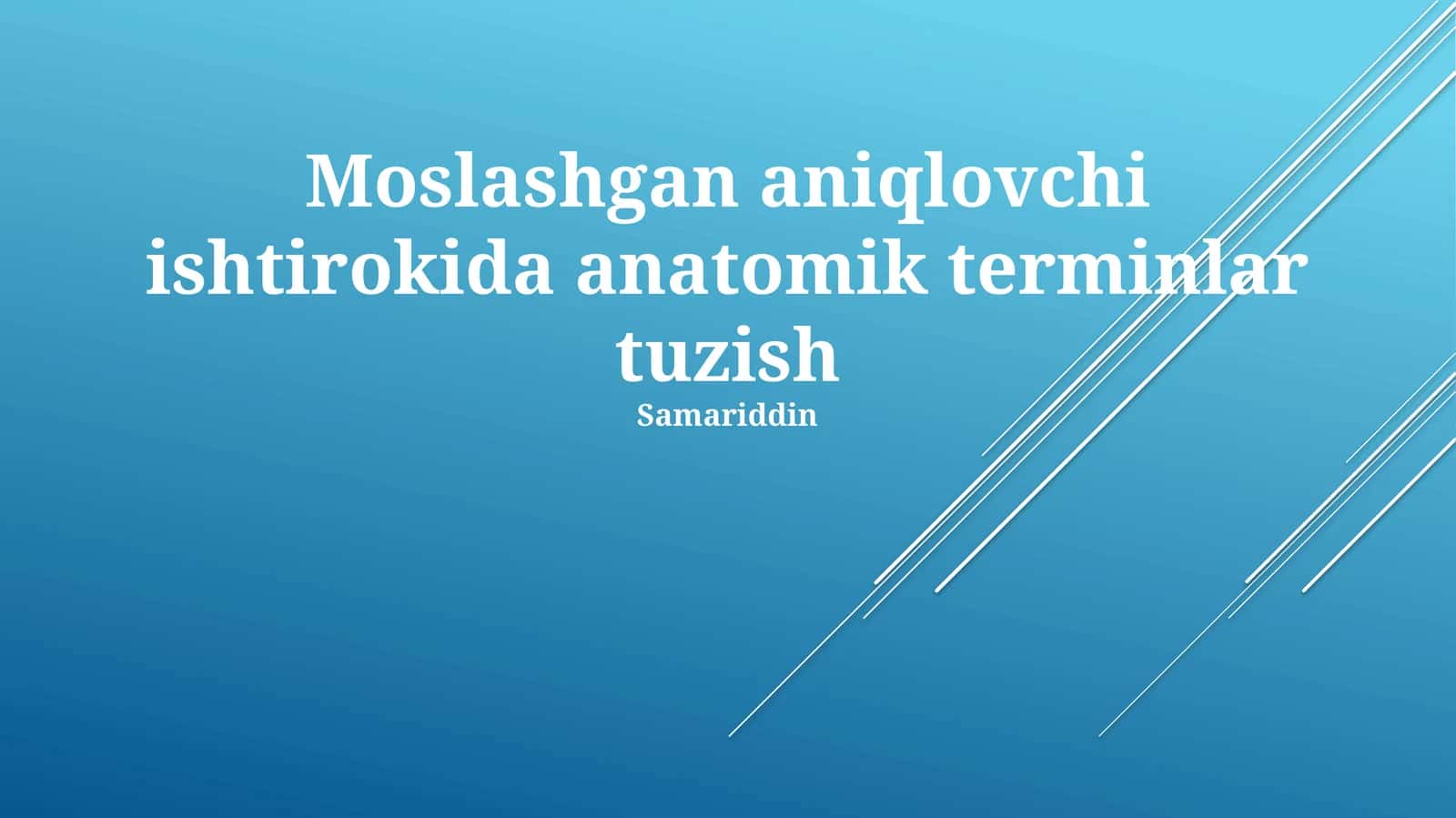 Anatomik terminlar tuzish 1