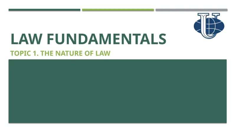 Law fundamentals 1