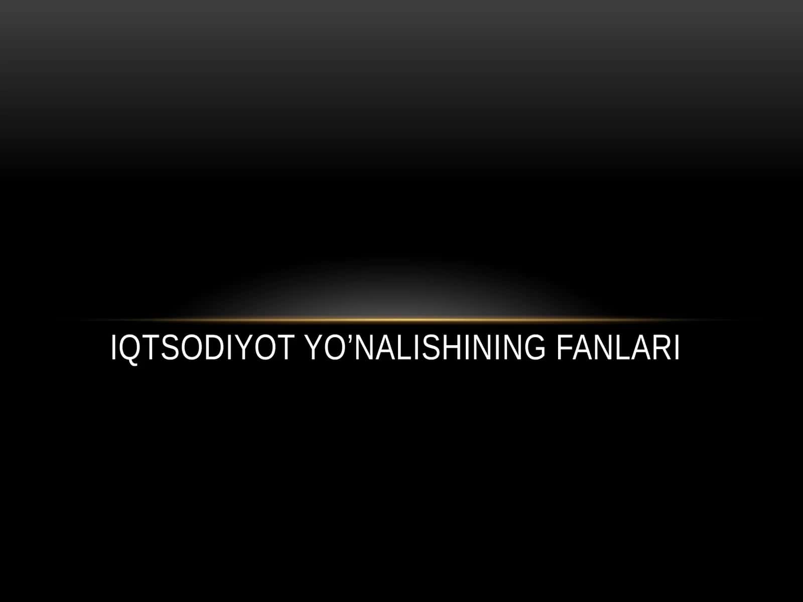 Iqtisodiyot Nazariyasi 1
