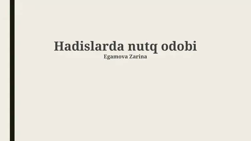 Hadislarda nutq odobi 1