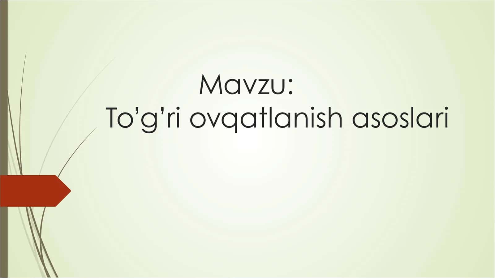 Toʻgʻri ovqatlanish asoslari 1