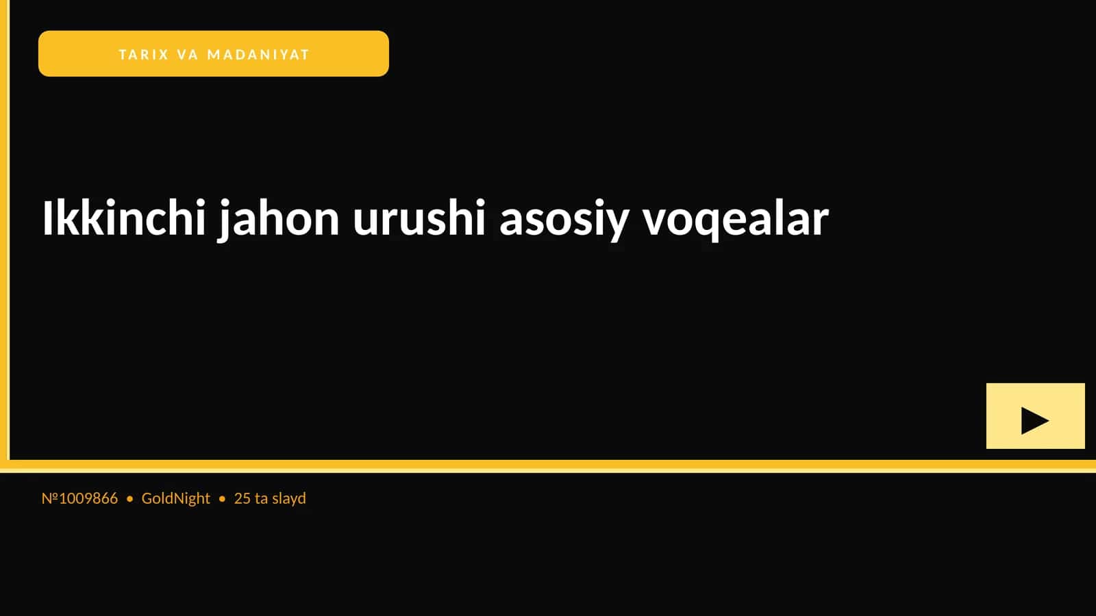 Ikkinchi jahon urushi asosiy voqealar 1