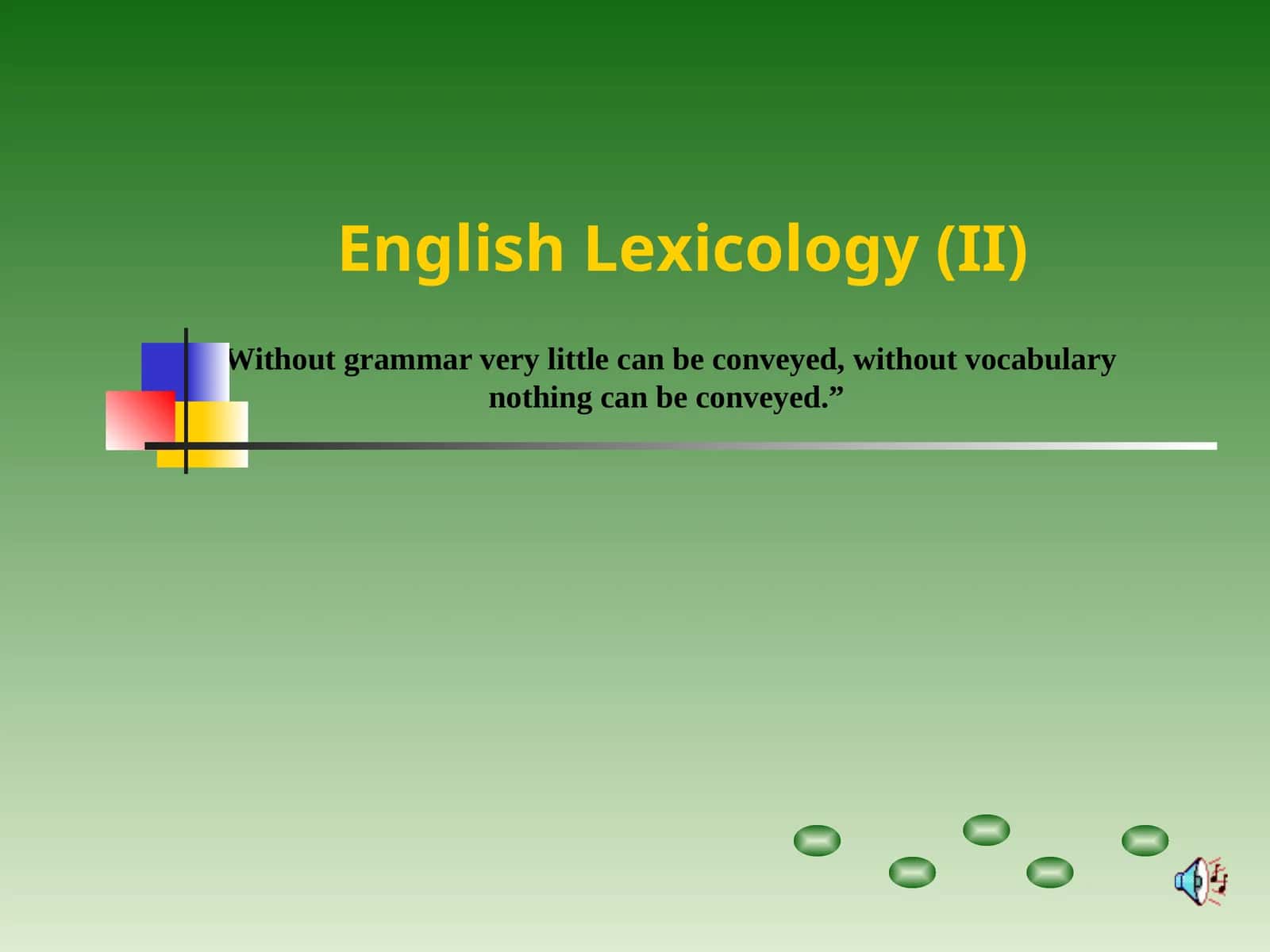 English Lexicology(II) 1