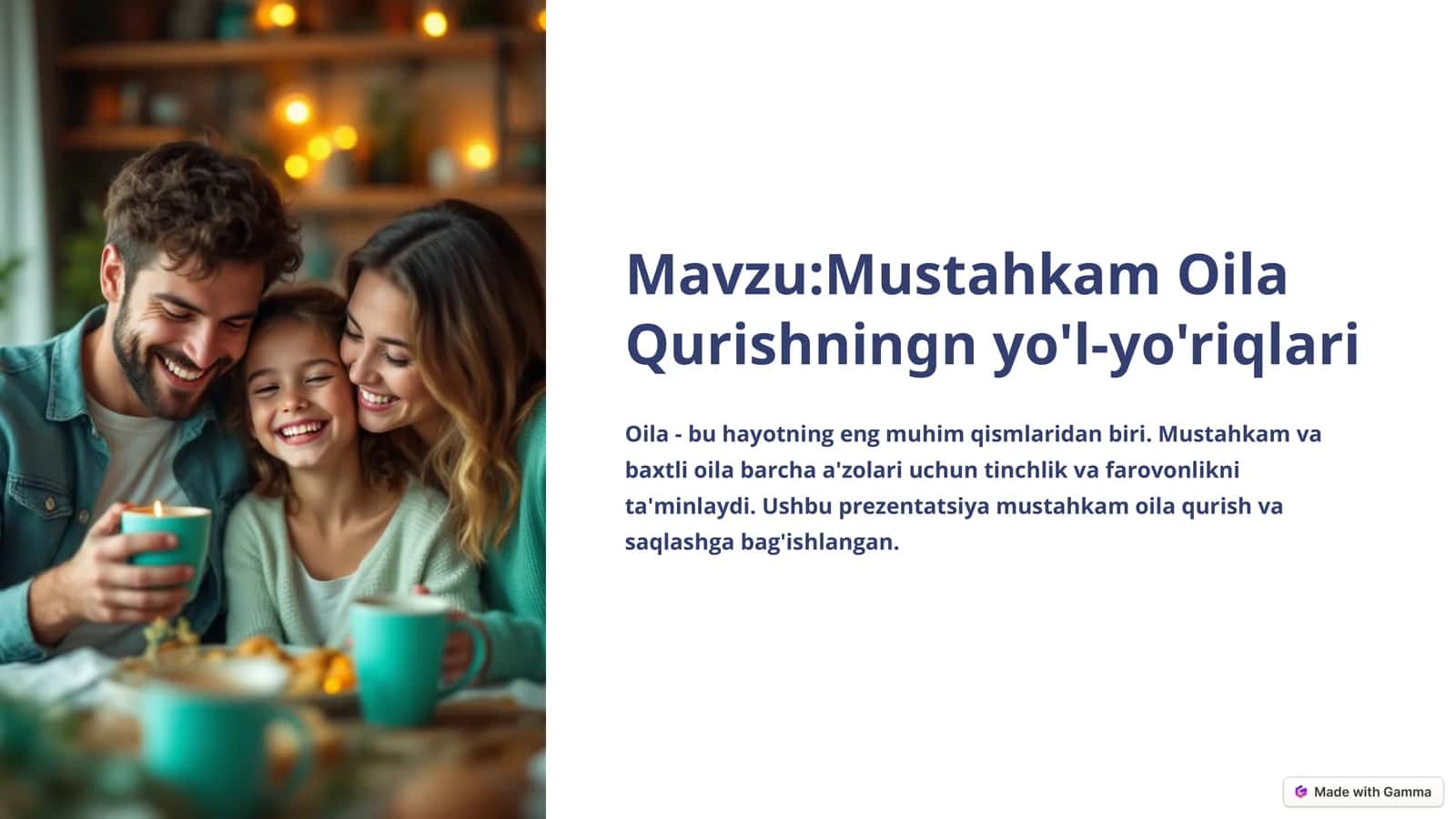 Mustahkam Oila Qurishningn yo'l-yo'riqlari 1