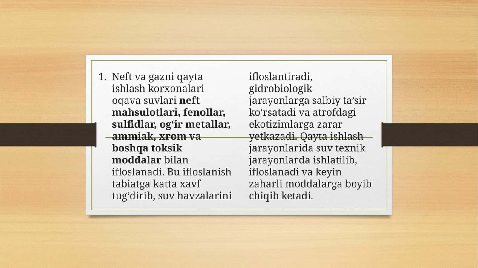 Neft va gazni qayta ishlash korxonalari 1