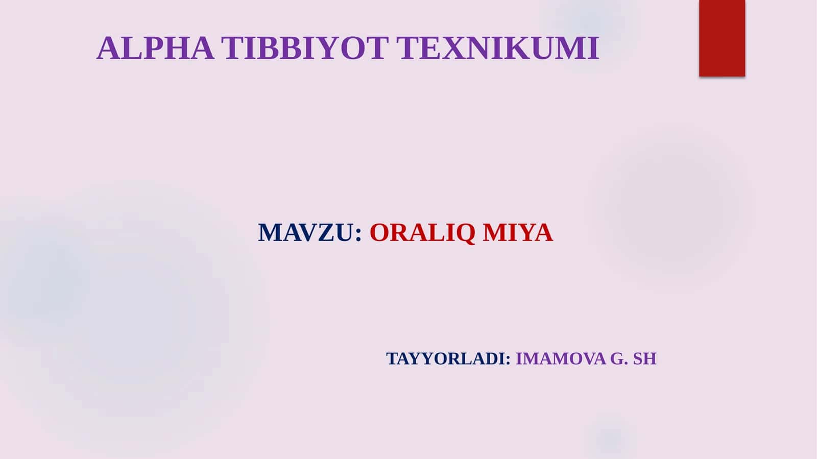Oraliqmiya (Diencephalon) 1