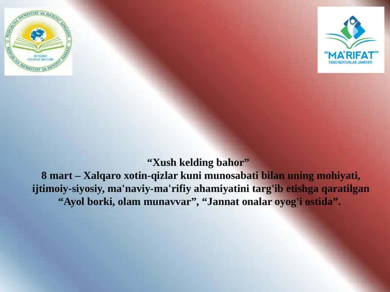 Xush kelding bahor 1