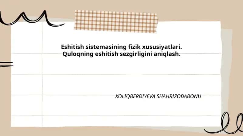 Eshitish sistemasi fizikasi 1