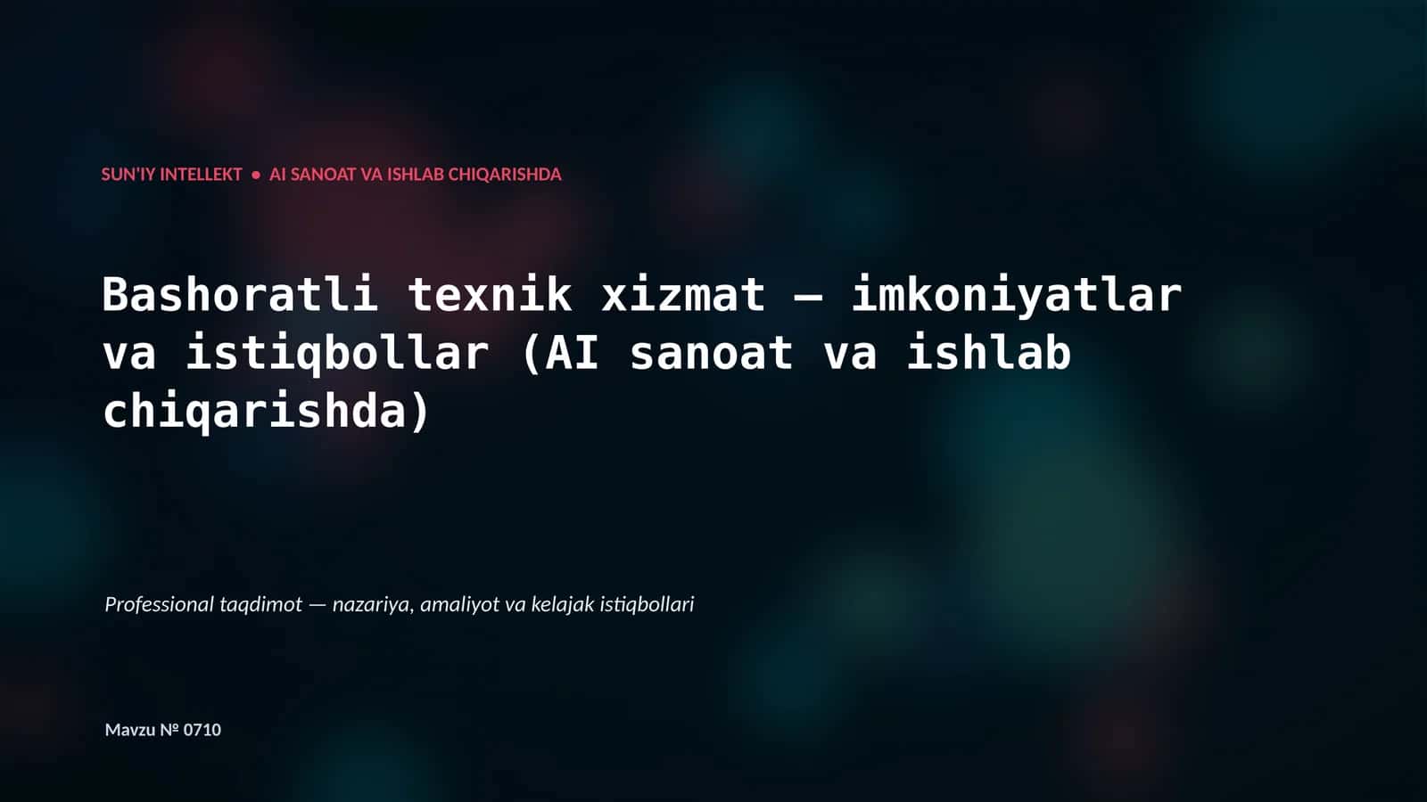 AI sanoat va ishlab chiqarishda 1