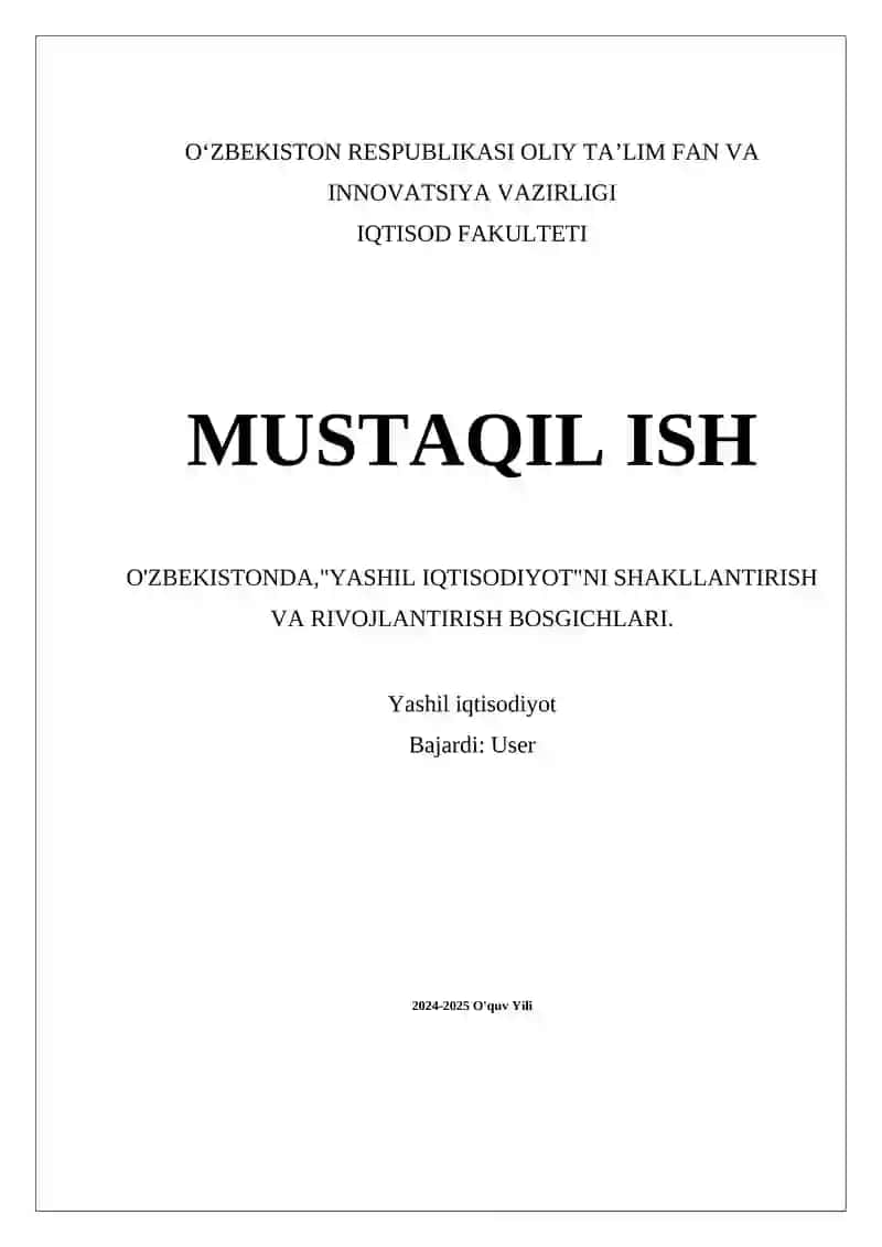 Yashil iqtisodiyot