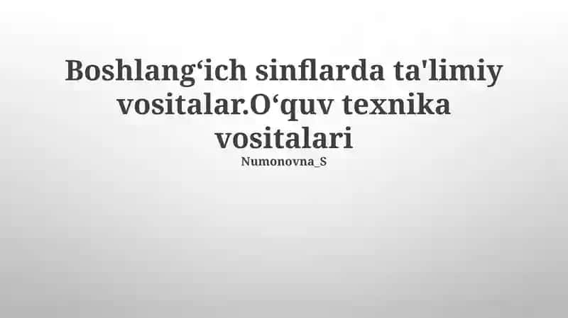 Sanoq Ko'nikmalarini Rivojlantirish Resurslari