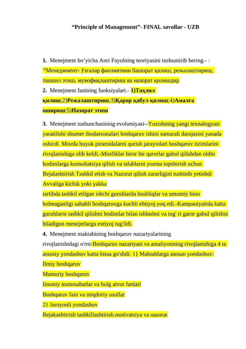 Principle of Management 1
