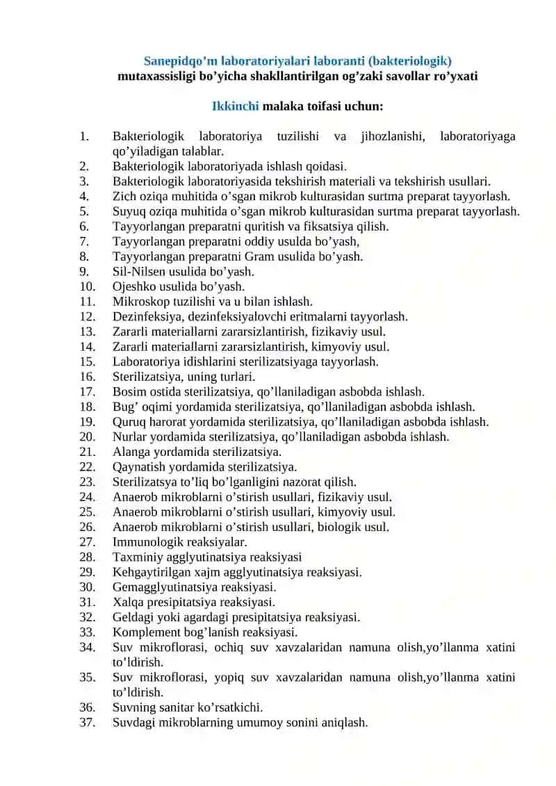 Bakteriologiya laboratoriya tuzilishi