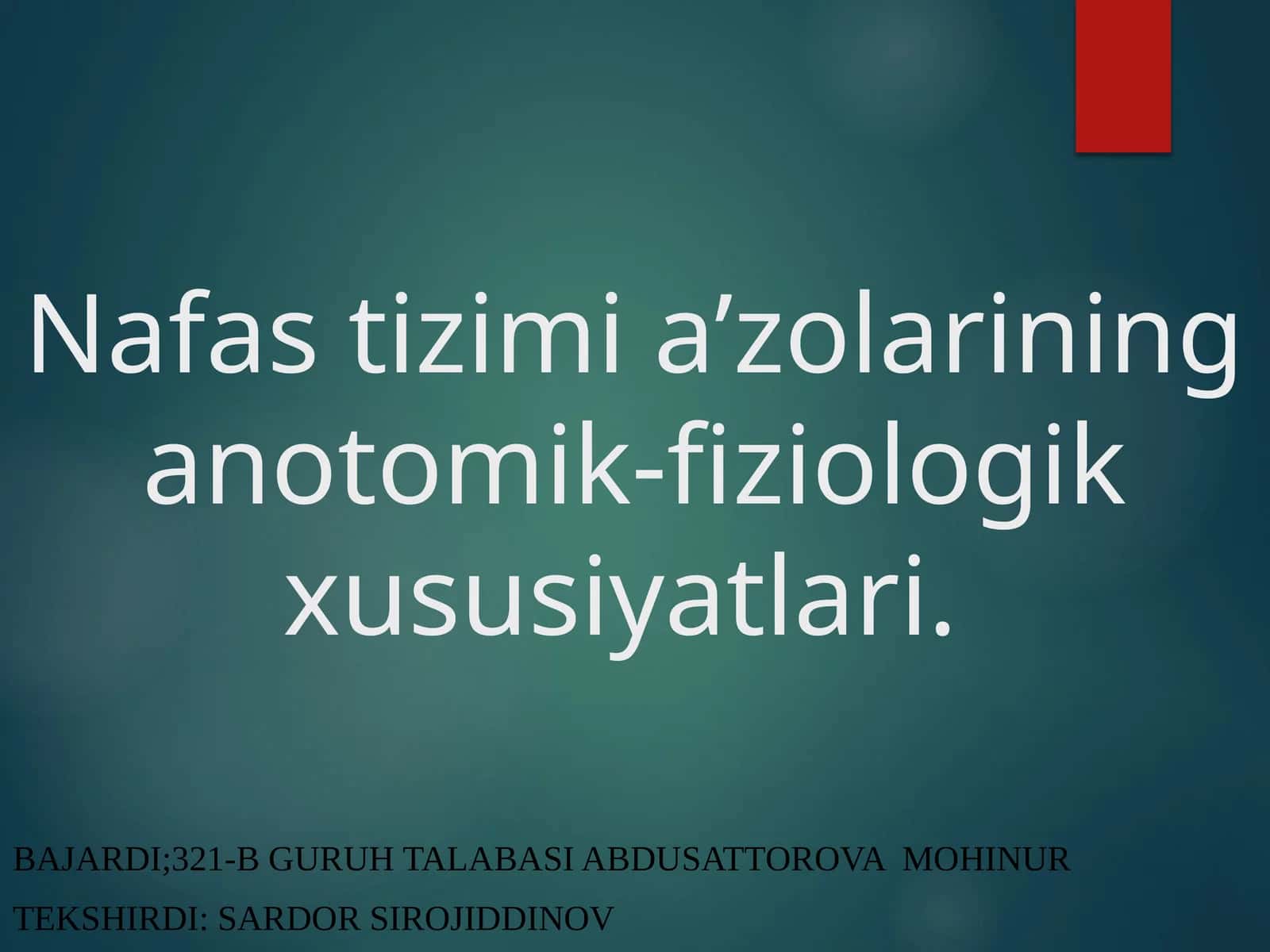 Nafas tizimi anatomo fiziologiyasi 1