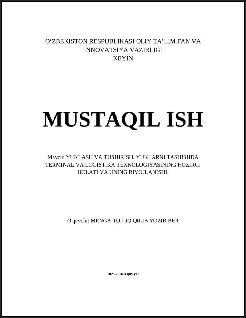 YUKLASH VA TUSHIRISH 1
