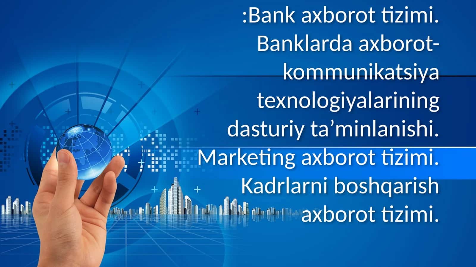 Bankavtomatlashtirilgan axborot tizimlari 1