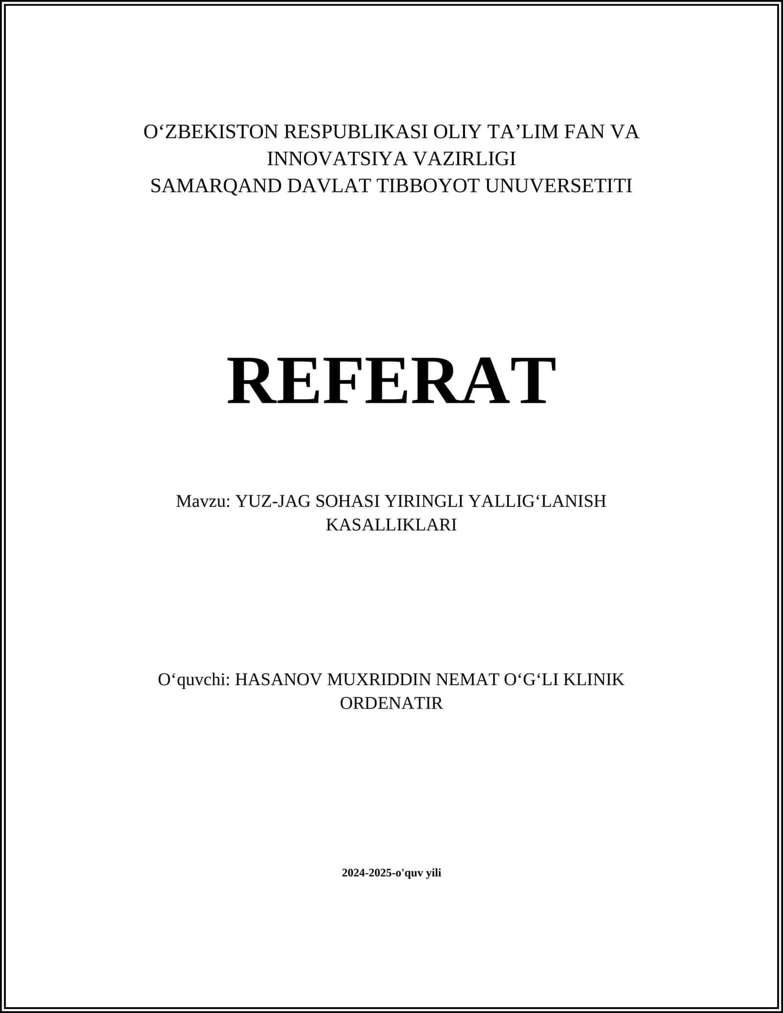 O'tkir yallig'lanish jarayonlari 1