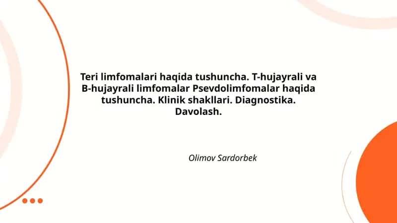 Teri limfomalari haqida tushuncha 1