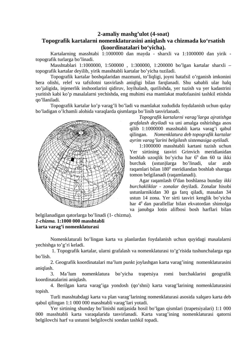 Topografik kartalar 1