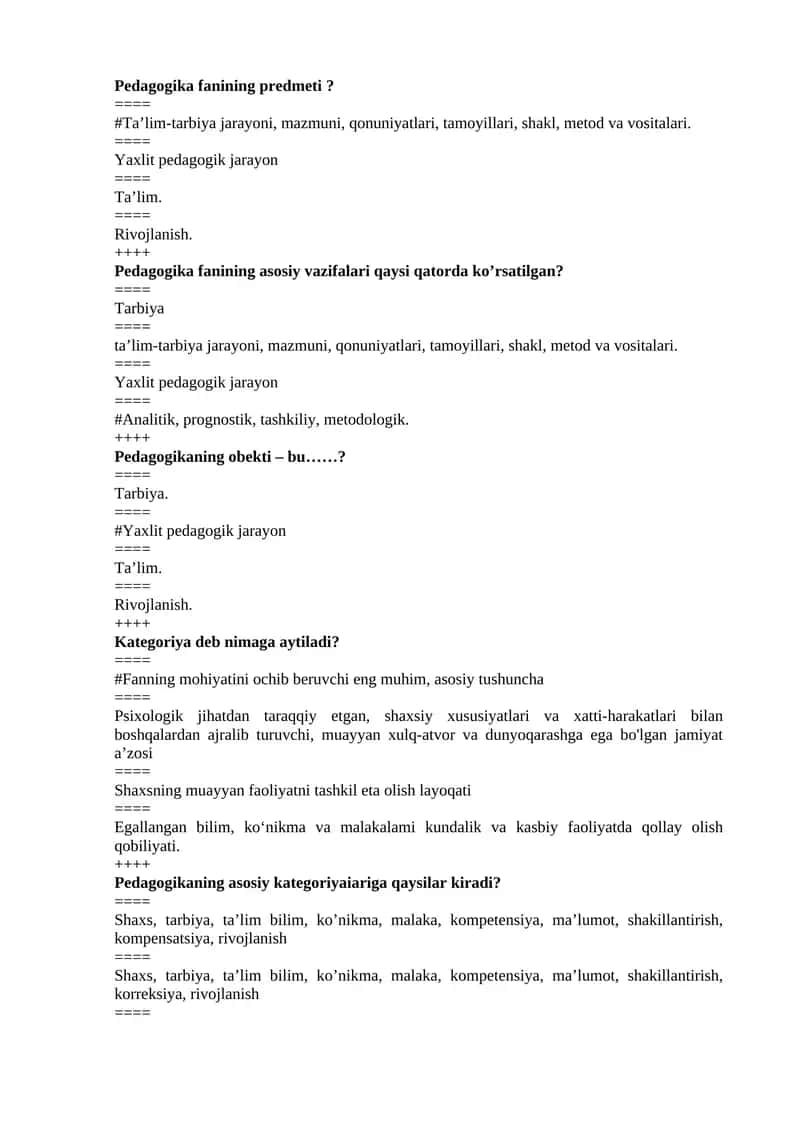 Pedagogika fanining predmeti 1
