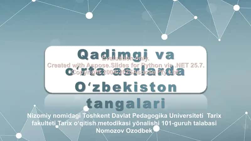 Qadimgi va oʻrta asrlarda Oʻzbekiston tangalari 1